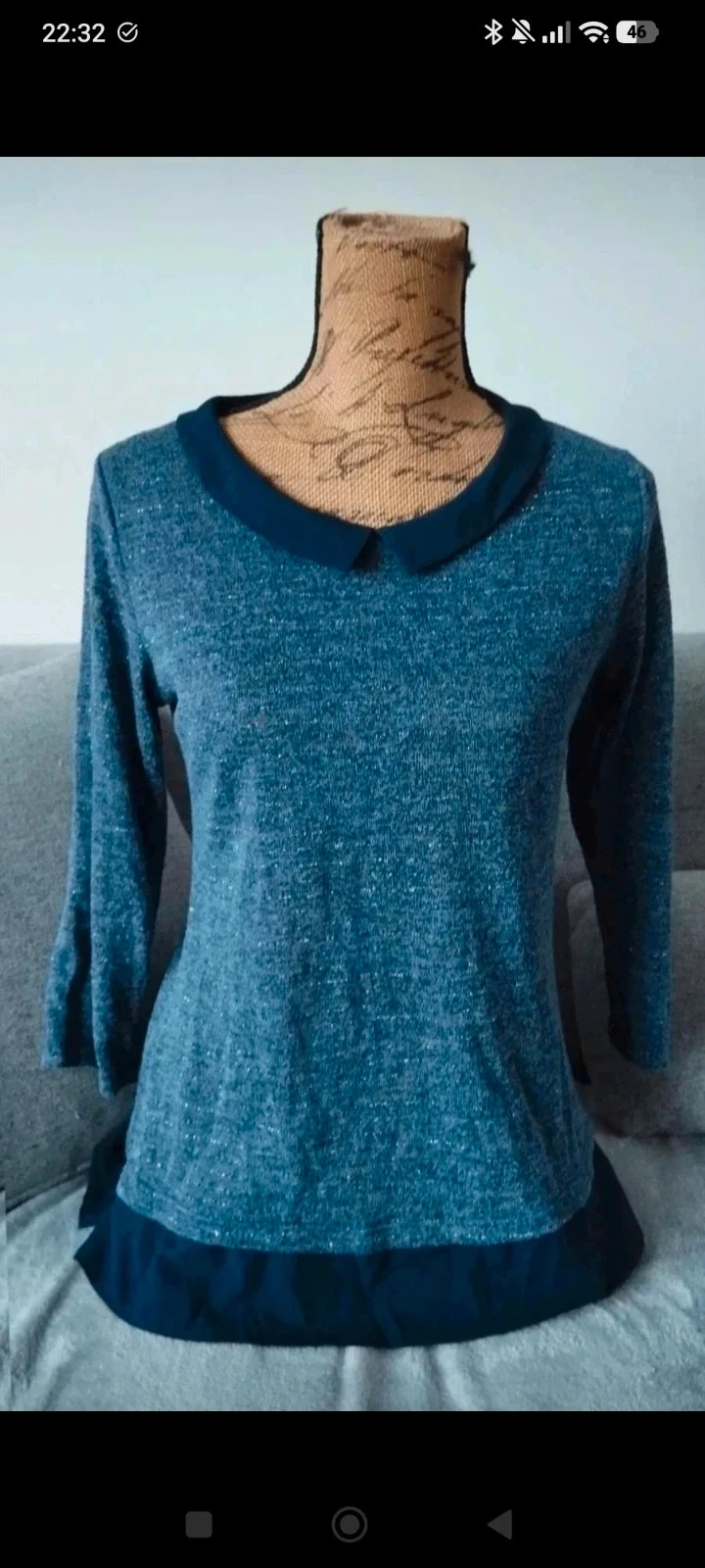Glanzende fijne trui Armand Thiery blauw met Claudine-hals – Maat M (zie maten) – photo 6